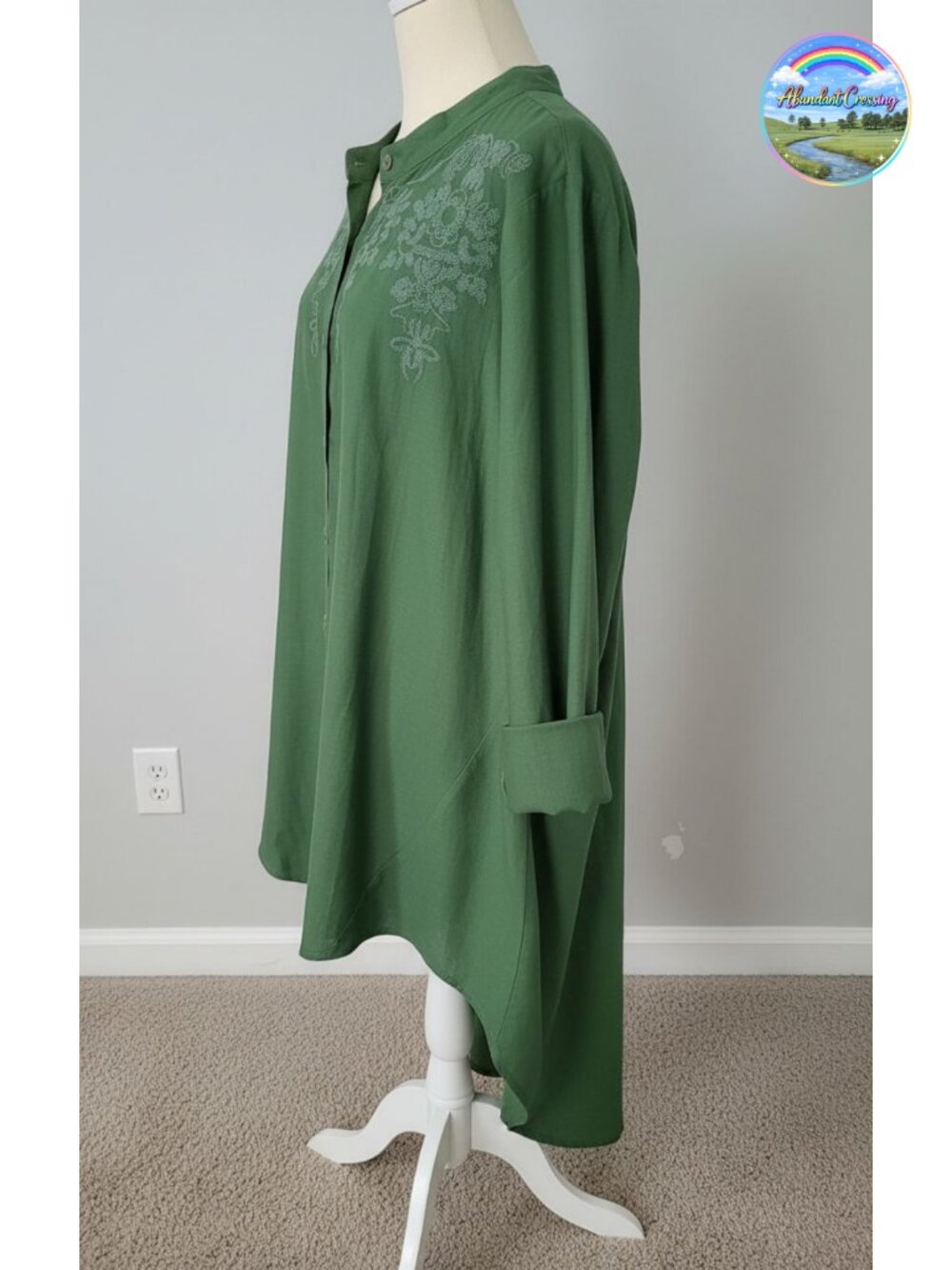 Women's Cotton Linen Button Down Tunic Top High Low Hem Loose Fit